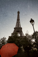Red Umbrella in Paris