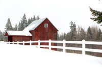 Red Barn and White Fence